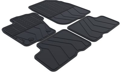 Rubber Automatten geschikt voor Dacia Duster 1 - 2014-2018 - 4-delig - Uitvoering: afst. bevestigingspunten (bestuurder) 21 cm