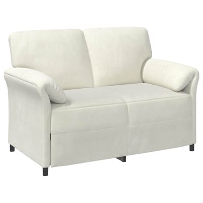 vidaXL - 2-Zits - Sofa - Crèmekleurig - 138 - x - 83 - x - 95 - cm - Fluweel