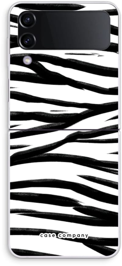Case Company® - Hoesje geschikt voor Samsung Galaxy Z Flip4 hoesje - Zebra pattern - Soft Cover Telefoonhoesje - Bescherming aan alle Kanten en Schermrand