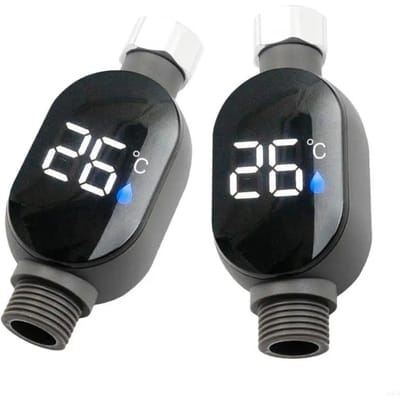 Douche LED Display Water Douche Thermometer Badkamer Kranen Water Temperatuur Monitor Energie Slimme Thuis Meter Thermometer Voor Badkamer Kindveiligheid Black-2pcs