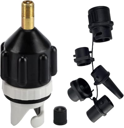 Ventiel Adapter - Pomp Mondstuk - Watersport Opblazen - Universeel Geschikt - Compact Formaat - Zwart