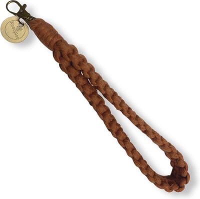 Macramé Pols Keycord - Squared - Rood/Roestbruin - Katoenkoord - Prijs per Stuk - Inclusief Verzendkosten