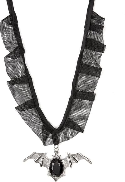 Choker vleermuis met zwarte gemsteen