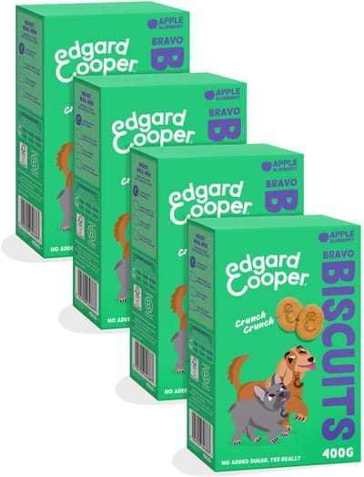 Edgard & Cooper Hondensnacks (Appel, 400g x 4), Bravo Koekjes, Hondenkoekjes, Kruidige Voeding, Fruit, Groenten en Kruiden, Echte Ingrediënten voor Honden
