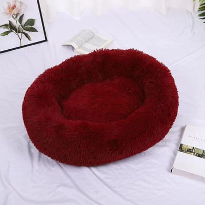 Pluche Ovale Diepe Slaap Winter Warm Verdikt Huisdier Hond en Kat Bed Hondenmat 28*40*15 black