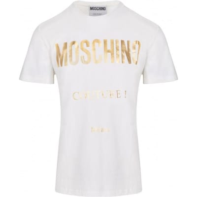 Moschino couture luxe heren t-shirt wit -50% - Maat: XL beige