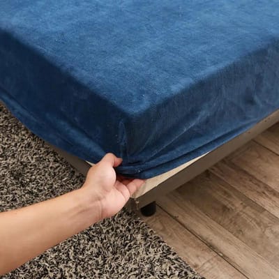 Winter Pluche Elastisch Hoeslaken Dubbel Bedlaken Zachte Warme Velours Sprei Matrasbeschermer Bedlinnen 90 150 160 180 2xPillowcase 48x74cm