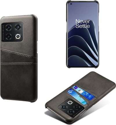 Back Cover met Opbergvakjes + PMMA Screenprotector voor OnePlus 10 Pro _ Zwart
