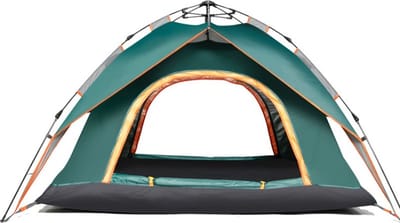 Automatische Pop-up Campingtent voor 3-4 Personen - Waterdicht en Winddicht - Inclusief Grote Draagtas - Ideaal voor Gezinscamping en Buitenactiviteiten - Militair Groen