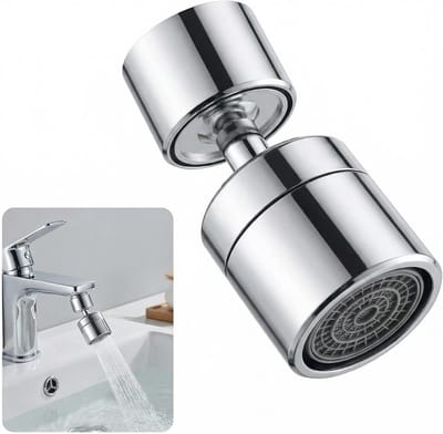 Draaibaar kraanopzetstuk met beluchter voor keuken en badkamer, waterbesparend en eenvoudig te installeren, M22/M24 verlenging