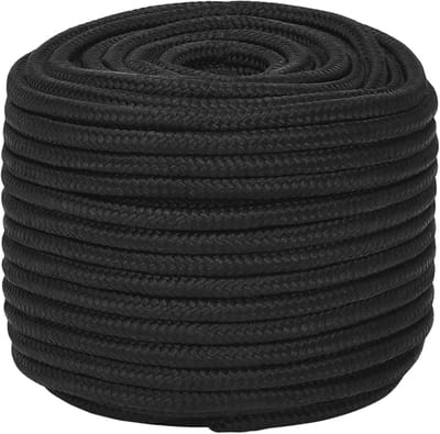 Scheepslijn - Vastzet Touw - Boot Vastleggen - Weerbestendig Materiaal - 14 mm x 25 m - Zwart