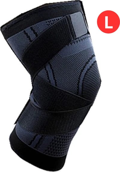 Bovista Kniebrace - Sportbrace Knie - Knee Sleeves - Knee Sleeves Powerlifting - Compressie Knie Brace - Knee Wraps - Knee Support - Dames - Heren - Zwart - Maat L