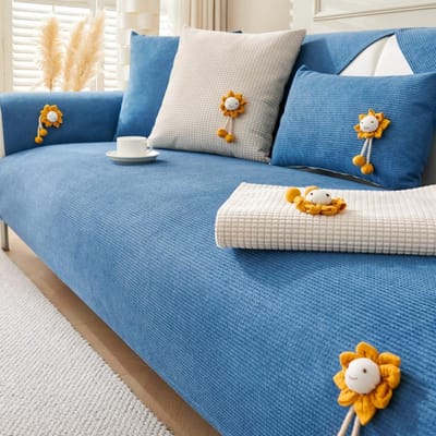 Korenfluweel Bankovertrek Verdikken Antislip Bankkussen voor Woonkamer Universele Zonnebloem Pop Hanger Bankovertrek Zachte Bankmat 70x70cm 1pcs