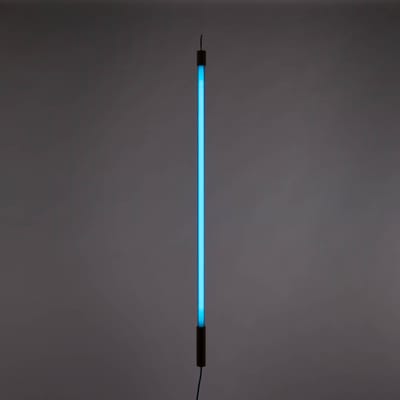 SELETTI LED lamp Linea, blauw, houten details, universeel