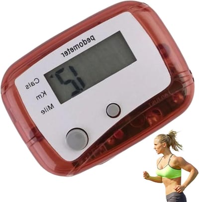 Stappenteller - Kilometer teller - Fitness volgen - Directe startfunctie - 6 x 4 x 4 cm - Rood