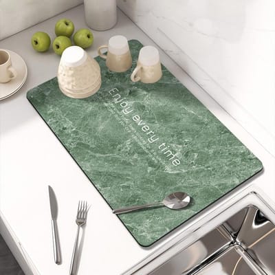 Tapis absorbant antidérapant pour cuisine, plan de travail, boue de diatomées, tapis souple, tapis isolant thermique pour laver casseroles et bols, sous-verre de bar, tapis pour bols 30 * 40CM