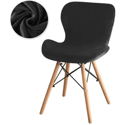 Housse de chaise en velours papillon, lot de 1, 2, 4 ou 6 pièces, housse de siège incurvée pour salle à manger, chaise d'appoint, tabouret de bar 1Pc