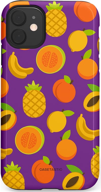 Casetastic Hoesje Geschikt voor Apple iPhone 11 - Stijlvolle Beschermende Duo-layer Case - Tropisch Fruit Feest