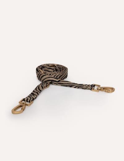 Dogguo Zebra Leash - Hondenriem - 200x2 cm Beige Zwart S
