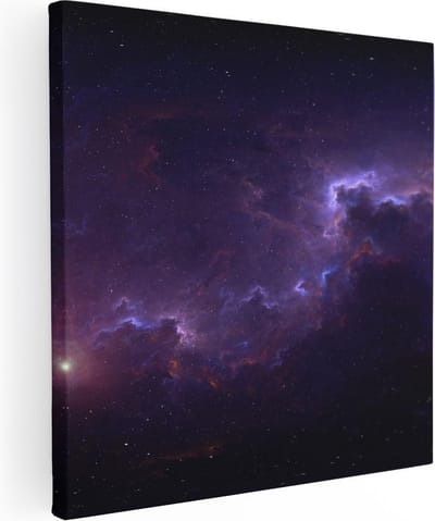 Artaza Canvas Schilderij Sterren - 30x30 cm - Klein - Wanddecoratie Ruimte - Muurdecoratie Nevel - Kamer Accessoires Woonkamer