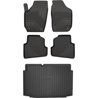Frogum Serie 77 Volkswagen Polo IV – Automattenset + Kofferbakmat – Perfecte Pasvorm – Geurloos TPE – Hoge Beschermrand
