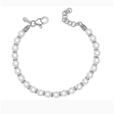 Dames Parelarmband met Cubic Zirconia in 925 Sterling Zilver BIPU001