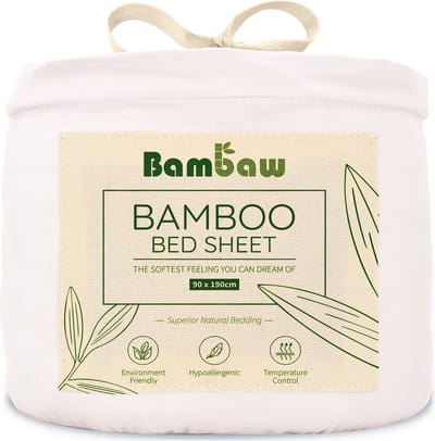 Bambaw Luxe Bamboe 1-Persoons Hoeslaken 90x190cm – Ultra ademende stof – Hypoallergeen – Beddengoed - Wit