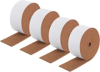 Viltglijders Zelfklevend - Meubelglijders Viltstrips - Meubels Beschermen - Geluidsreducerend Krasvrij - 305 x 5 cm - Lichtbruin
