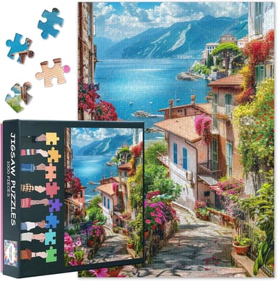 Kuststad Puzzel - Landschap Puzzel - Ontspanning Thuis - 1000 Stukjes - 70x50cm - Kust