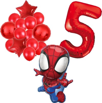 Spidey ballonnen pakket - 72x47cm - Folie Ballon set - Spiderman - Themafeest - 5 jaar - Verjaardag - Ballonnen - Versiering - Helium ballon