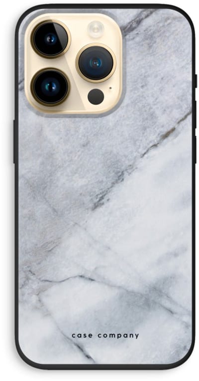 Case Company® - Hoesje geschikt voor iPhone 14 Pro hoesje - Witte marmer - Biologisch Afbreekbaar Telefoonhoesje - Bescherming alle Kanten en Schermrand