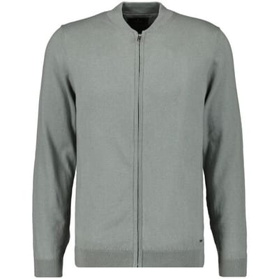 Ragman Vest Solid Color Zip Cardigan College Collar Cotton Cashmere Steengrijs / male