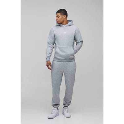 Slanke Pasvorm Heren Sport Trainingspak Met Capuchon | Grey Marl | Size XS