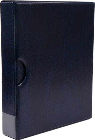 Hartberger Eurosystem luxe Verzamel ringband met cassette BLAUW – album – insteekalbum – verzamelmap - munten postzegels kaarten bankbiljetten biljetten euromunten map ordner klapper – Made in Holland