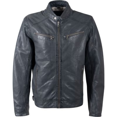 Mauritius Lederen jas - MMBroum - S tot XXL - voor Mannen - blauw