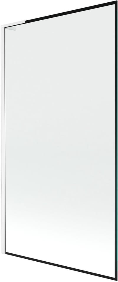 Mexen Next L badwand scherm 1-vleugelig 100 x 150 , zwart frame, wit - 895-100-000-03-70-20
