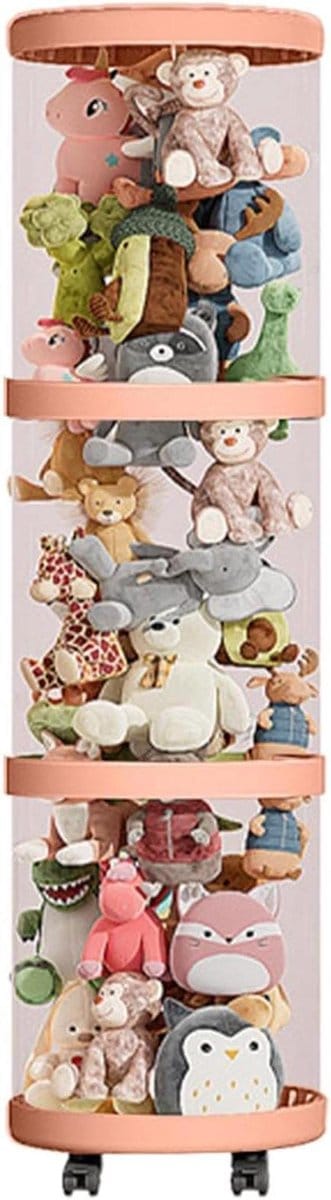 Opbergruimte Knuffels - Speelgoed Organizer - Ruimte Besparen - Stofdicht Ontwerp - 28 x 30 x 28 cm - Transparant