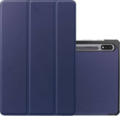 Hoes - Geschikt voor Samsung Galaxy Tab S8 - Dun & Stevig - Trifold Bookcase - Hard Cover - Hardcover Book Case - Tablet Hoesje - Donkerblauw