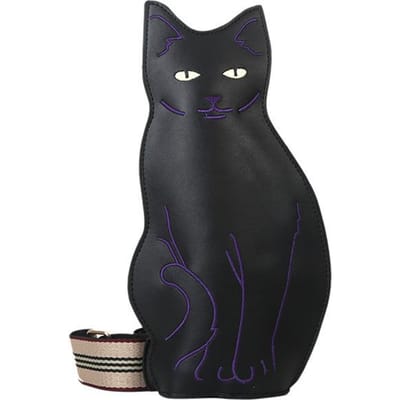 Sac à bandoulière tendance en forme de chat, motif tridimensionnel, motif spirituel, bandoulière réglable, pour femme gray