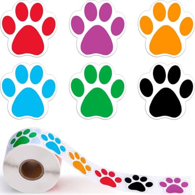 Allecto - Beloningsstickers - Motivatie - Dieren - Verschillende Ontwerpen - Schoolsticker - Voetafdruk - Geschikt voor Kinderen - Diverse Kleuren ...