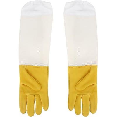 Paire de Gants de Protection pour Apiculture Manches Longues en Maille Outil de Travail pour Apiculteurs XL white