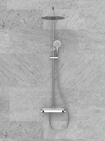 Wiesbaden Tondell Thermostatische Regendoucheset met Planchet - Chroom