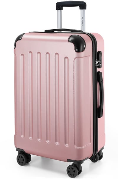 YONSLY Handbagage Koffer - 66cm - 66 L - Cijferslot- 360° Draaibare Wielen - Trolley- 66 x 43 x 26 cm - Roségoud