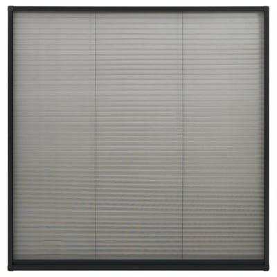 vidaXL - Raamhor - plissé - 120x120 - cm - aluminium - antraciet