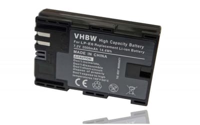 Camera accu compatibel met Canon LP-E6 en LP-E6N / 2000 mAh