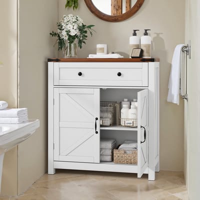 STILVORA Opbergkast 76 x 30 cm – Ladekast Met Schuifdeuren & Verstelbare Plank – Keuken En Hal – MDF – Zonder Matras – Wit