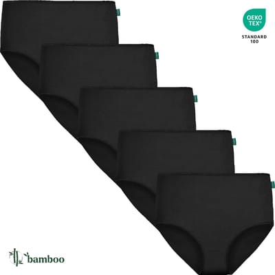 Gaubert 5-pak kanten bamboe heup slips - S - Zwart