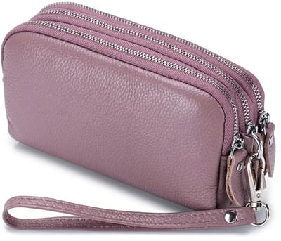 Grote Dames Portemonnee Lange Clutch – Portefeuille met Rits, Telefoonvak, Pasjeshouder, Kaarthouder en Muntvak, Grote Capaciteit Wallet voor Smartphone en Geld - Paars