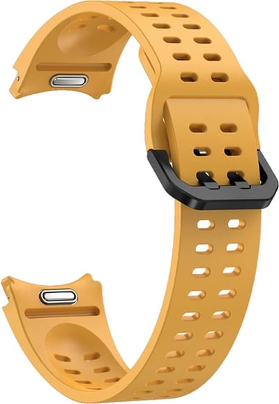 Siliconen bandje - geschikt voor Samsung Galaxy Watch 7 / Watch FE / Watch 6 / Watch 6 Classic - okergeel