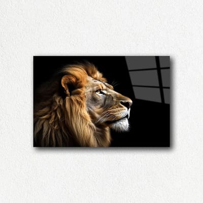 Indoorart - Glasschilderij leeuw 120x80 CM - Afbeelding op plexiglas - Inclusief montagemateriaal